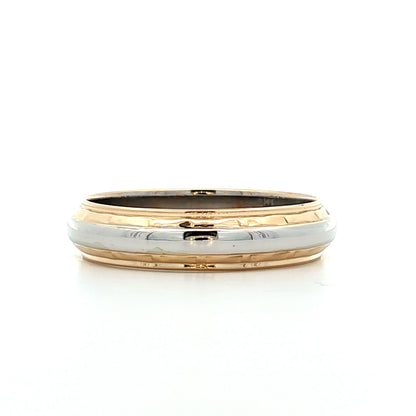 Vintage Mens 5mm Two-Tone Wedding Band 14k