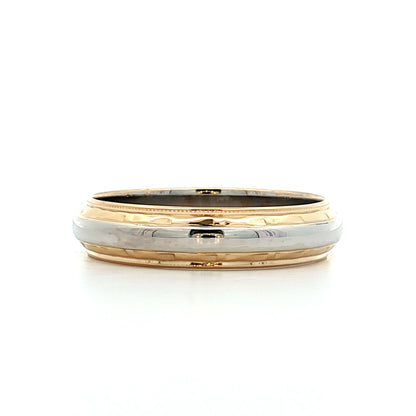 Vintage Mens 5mm Two-Tone Wedding Band 14k