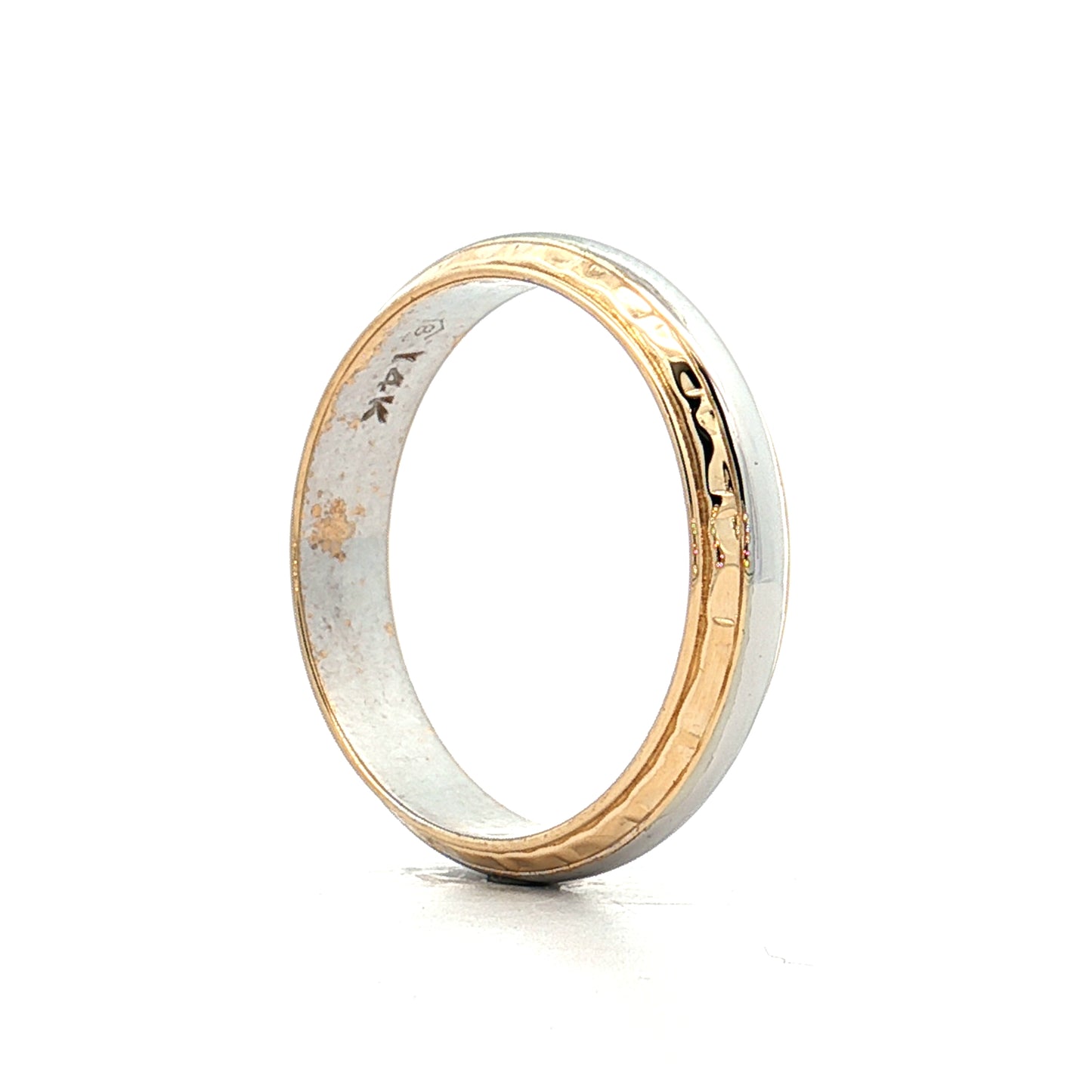 Vintage Mens 5mm Two-Tone Wedding Band 14k