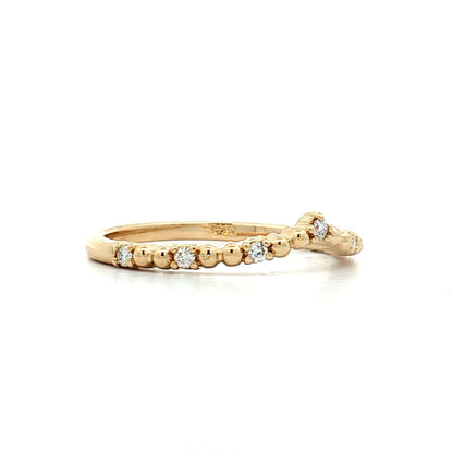 .10 Textured Diamond Contour Wedding Band 14k