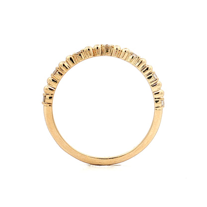 .10 Textured Diamond Contour Wedding Band 14k