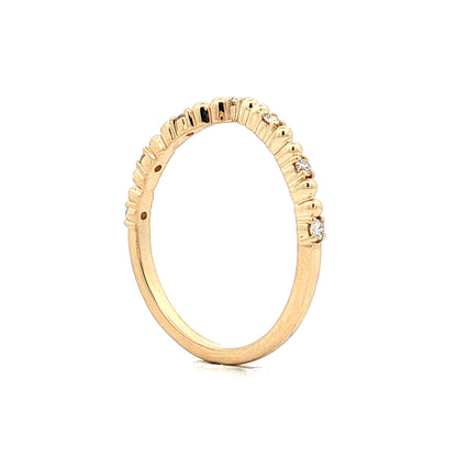 .10 Textured Diamond Contour Wedding Band 14k