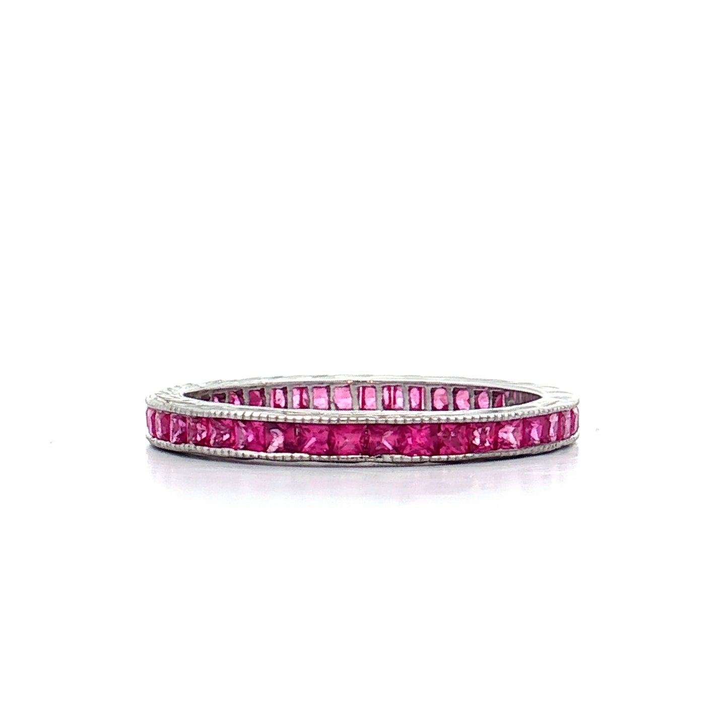.65 Pink Sapphire Eternity Band 18k White Gold
