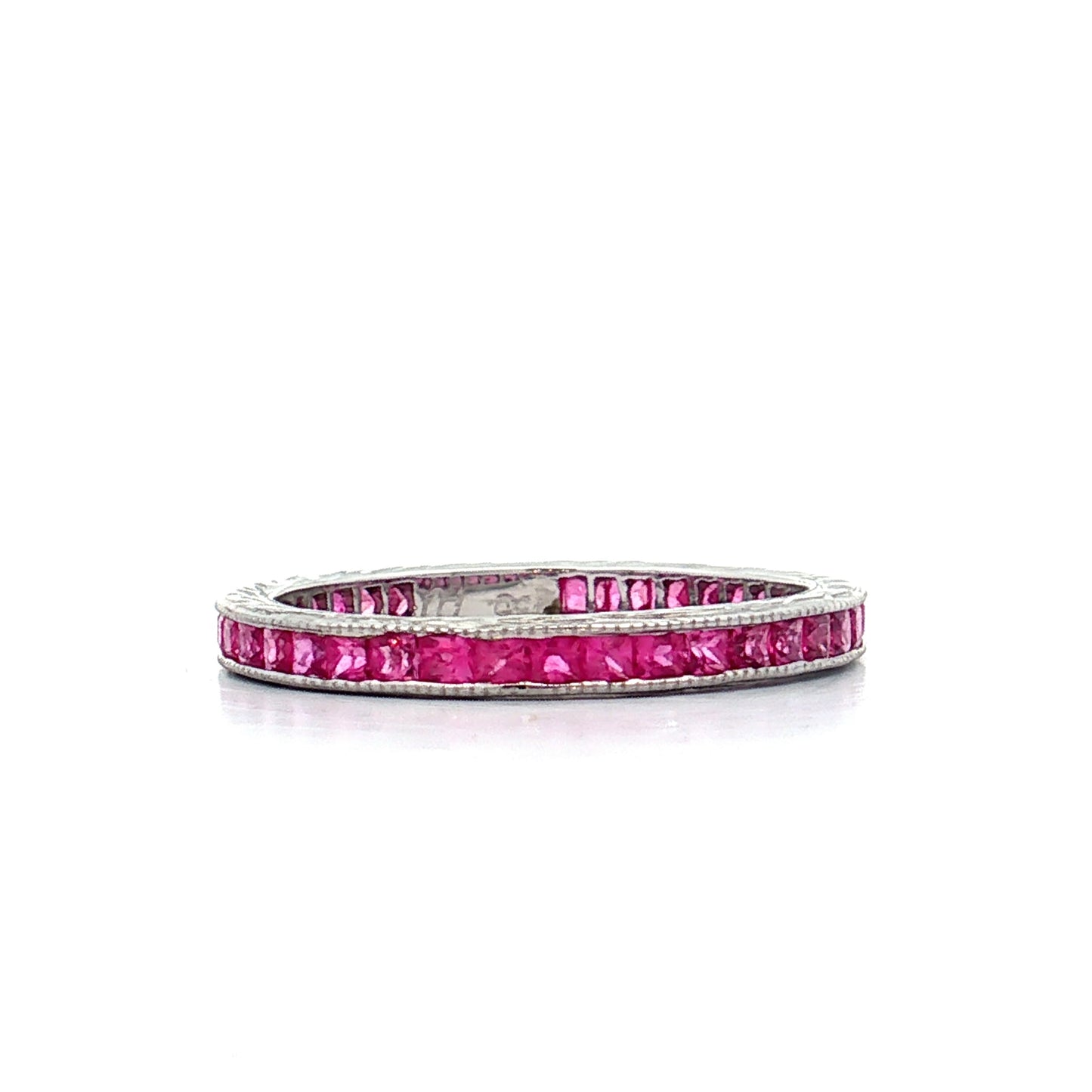 .65 Pink Sapphire Eternity Band 18k White Gold