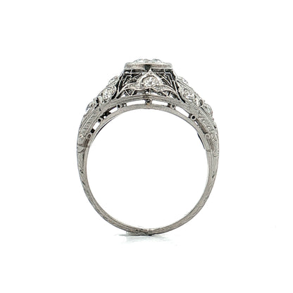 1.62 Antique Deco Diamond Cocktail Ring Platinum