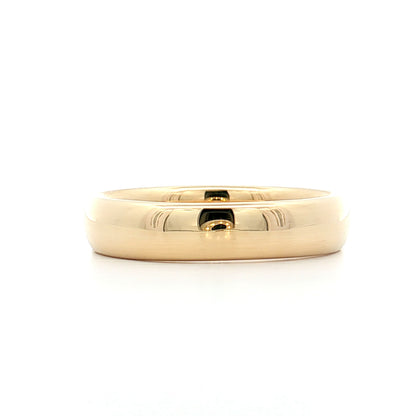 5mm Mens Eurodome Wedding Band 14k Yellow Gold