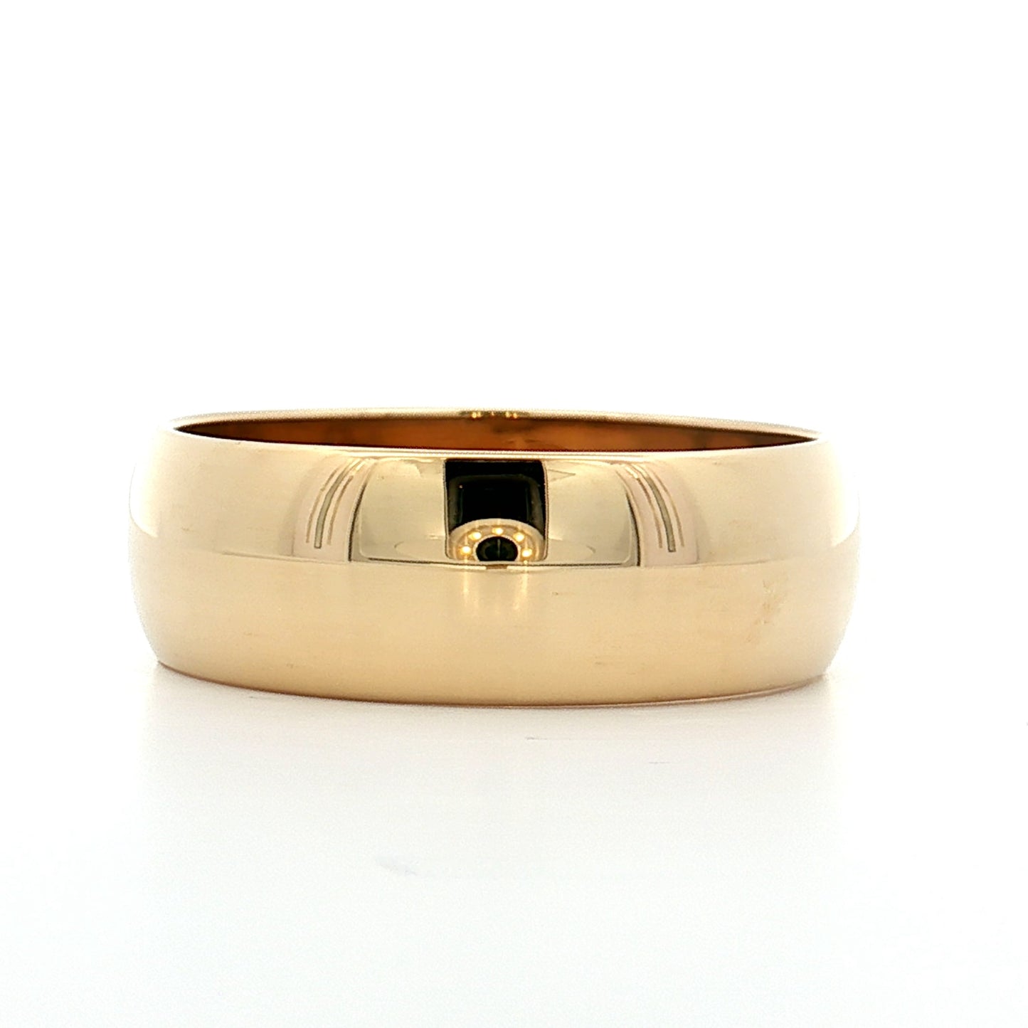 7.75mm Mens Half Round Wedding Band 14k Yellow Gold