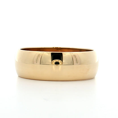 7.75mm Mens Half Round Wedding Band 14k Yellow Gold