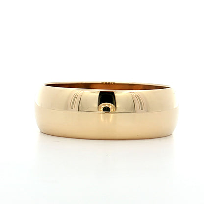7.75mm Mens Half Round Wedding Band 14k Yellow Gold
