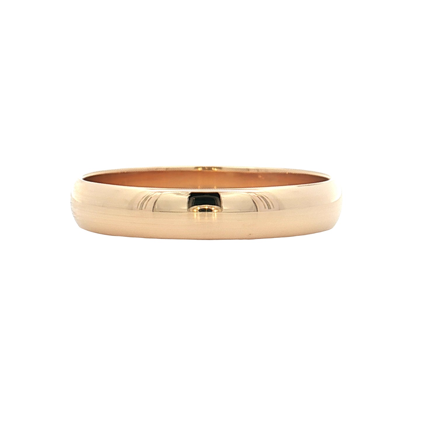 Mens 4mm Half Round Wedding Band 14k Yellow Gold