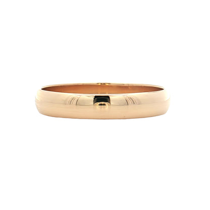 Mens 4mm Half Round Wedding Band 14k Yellow Gold