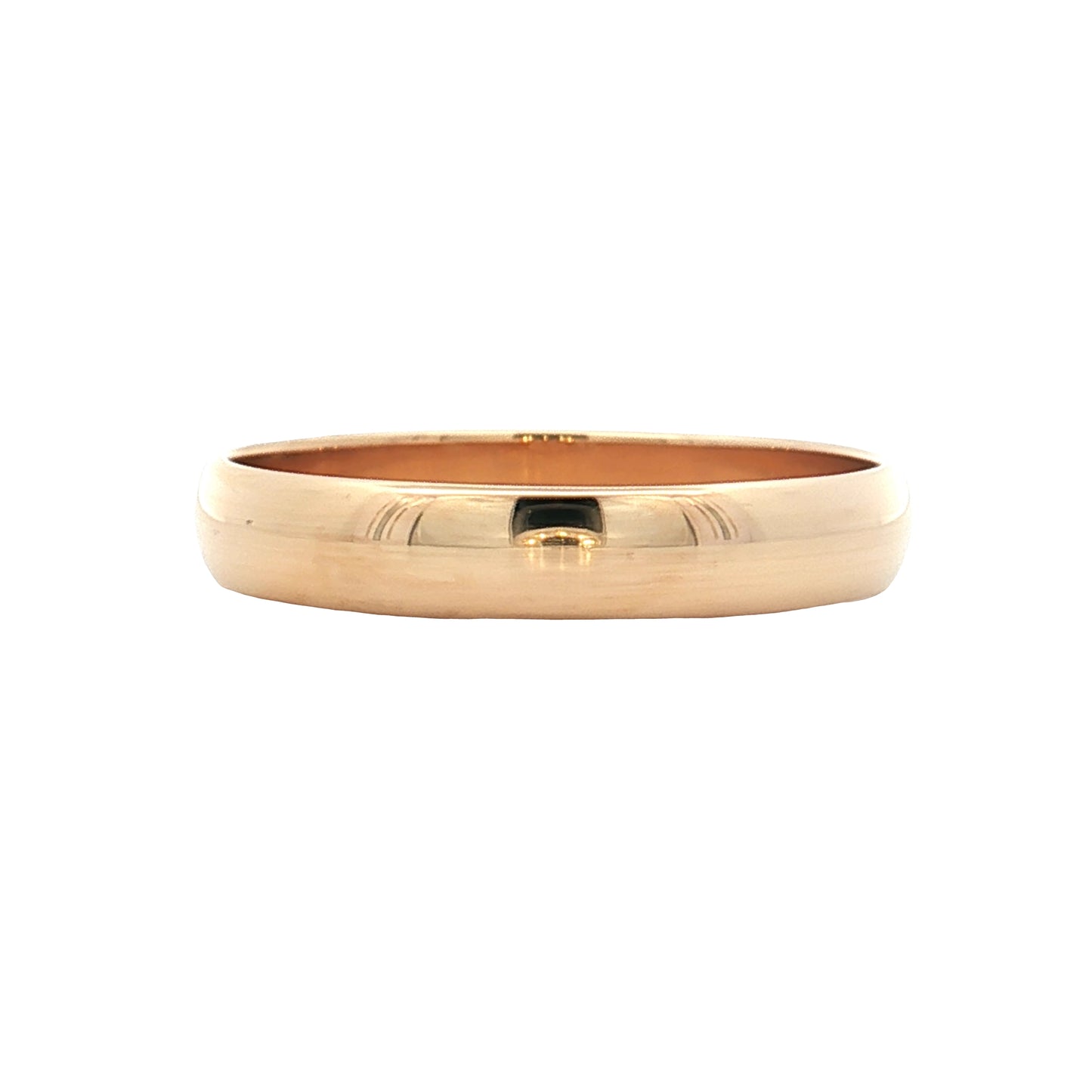 Mens 4mm Half Round Wedding Band 14k Yellow Gold