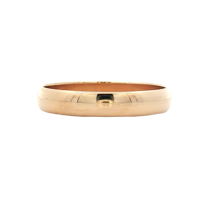 Mens 4mm Half Round Wedding Band 14k Yellow Gold