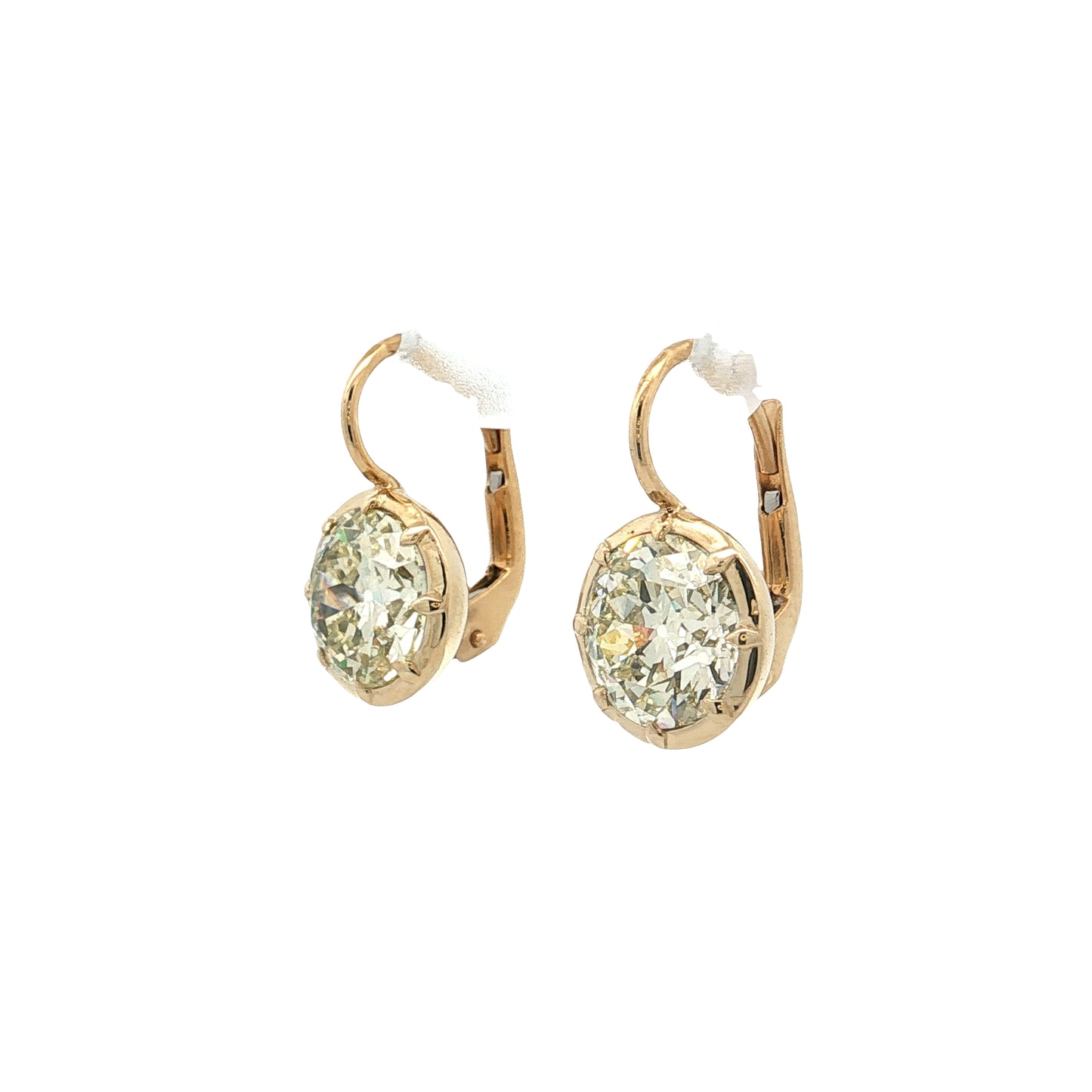 4.00 GIA Old European Diamond Drop Earrings 14k