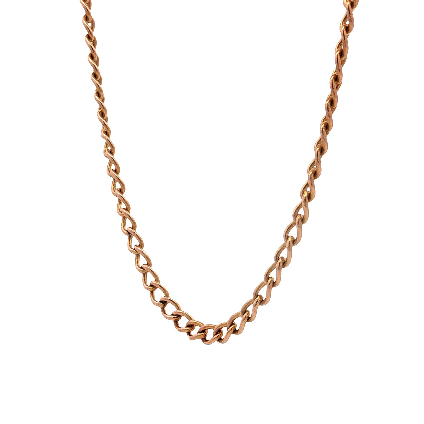 27 Inch Antique Victorian Curb Link Chain Necklace 9k