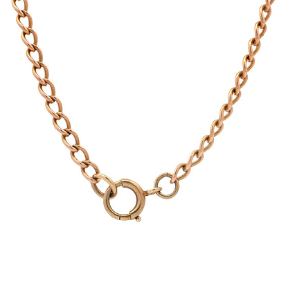 27 Inch Antique Victorian Curb Link Chain Necklace 9k