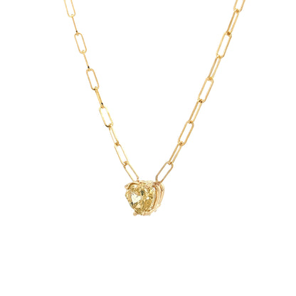.76 Fancy Intense Yellow Diamond Pendant 14k