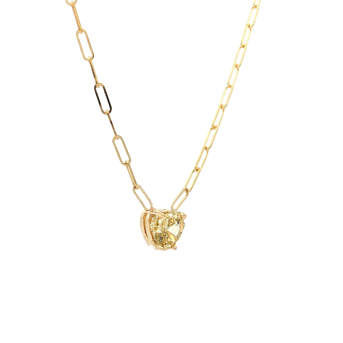 .76 Fancy Intense Yellow Diamond Pendant 14k