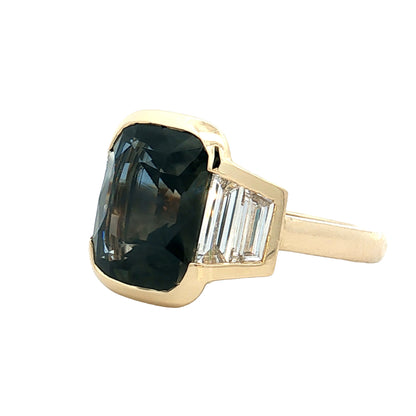 7.95 Bezel Sapphire Engagement Ring 14k Yellow Gold