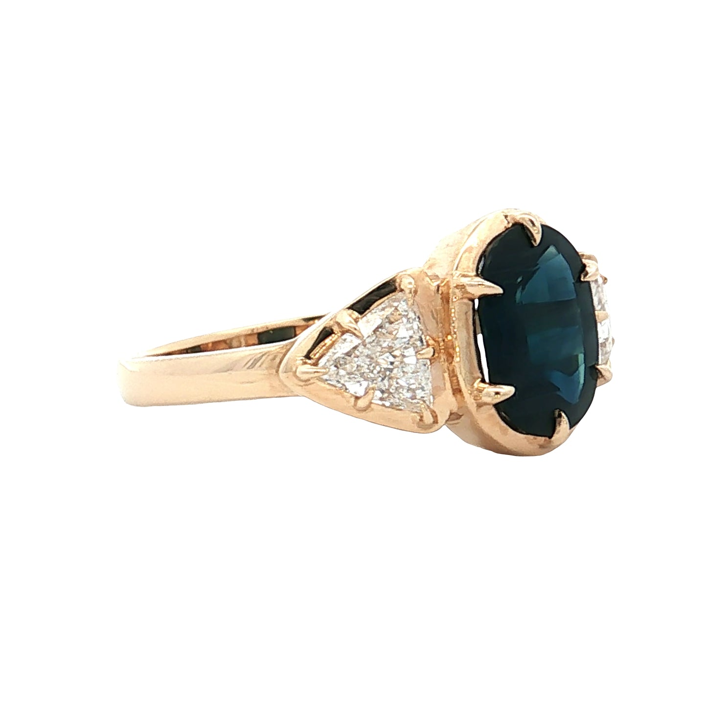 2.05 Oval Sapphire Engagement Ring 14k Yellow Gold