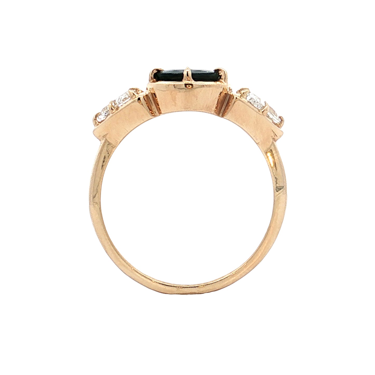 2.05 Oval Sapphire Engagement Ring 14k Yellow Gold