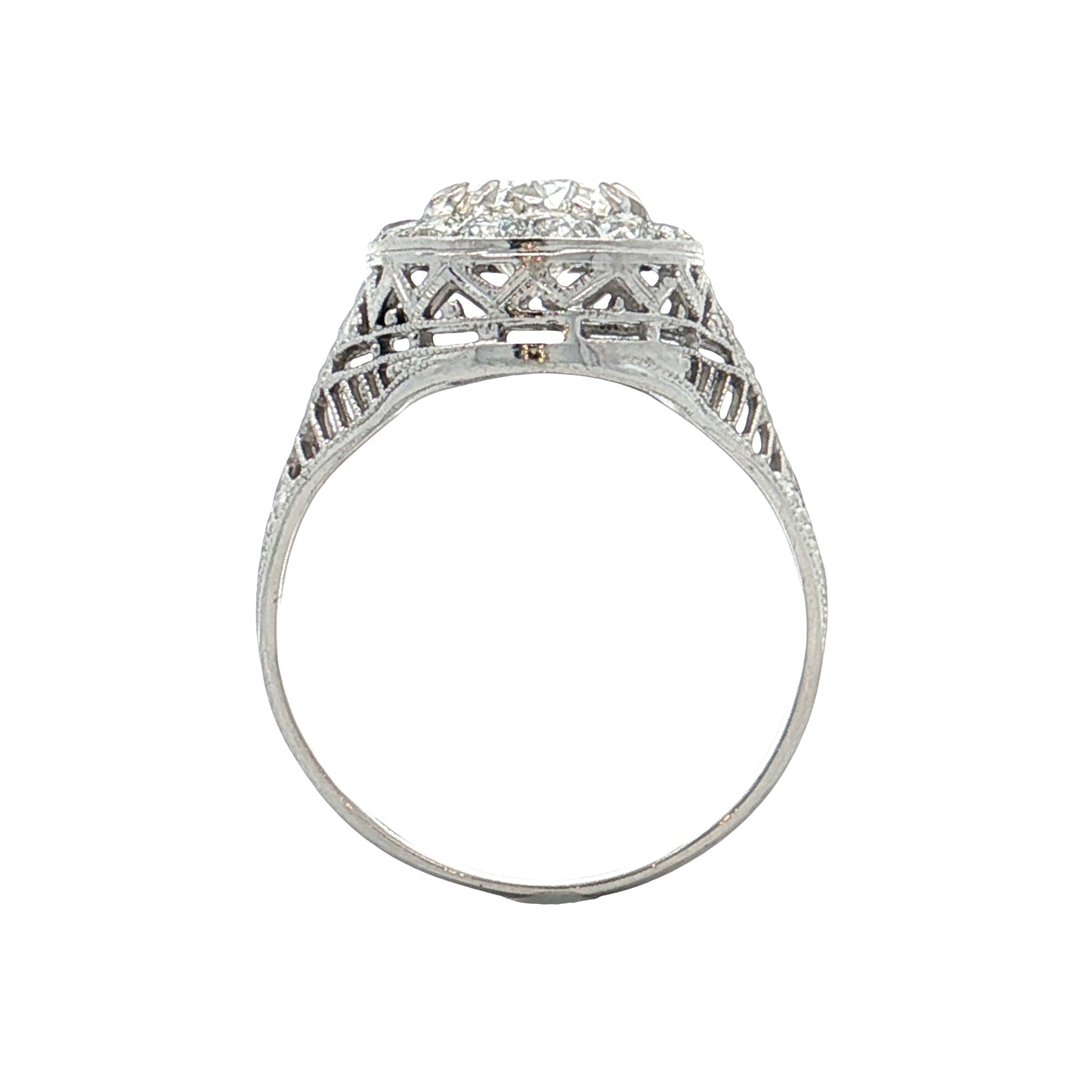 1.37 GIA Antique Oval Diamond Engagement Ring 18k