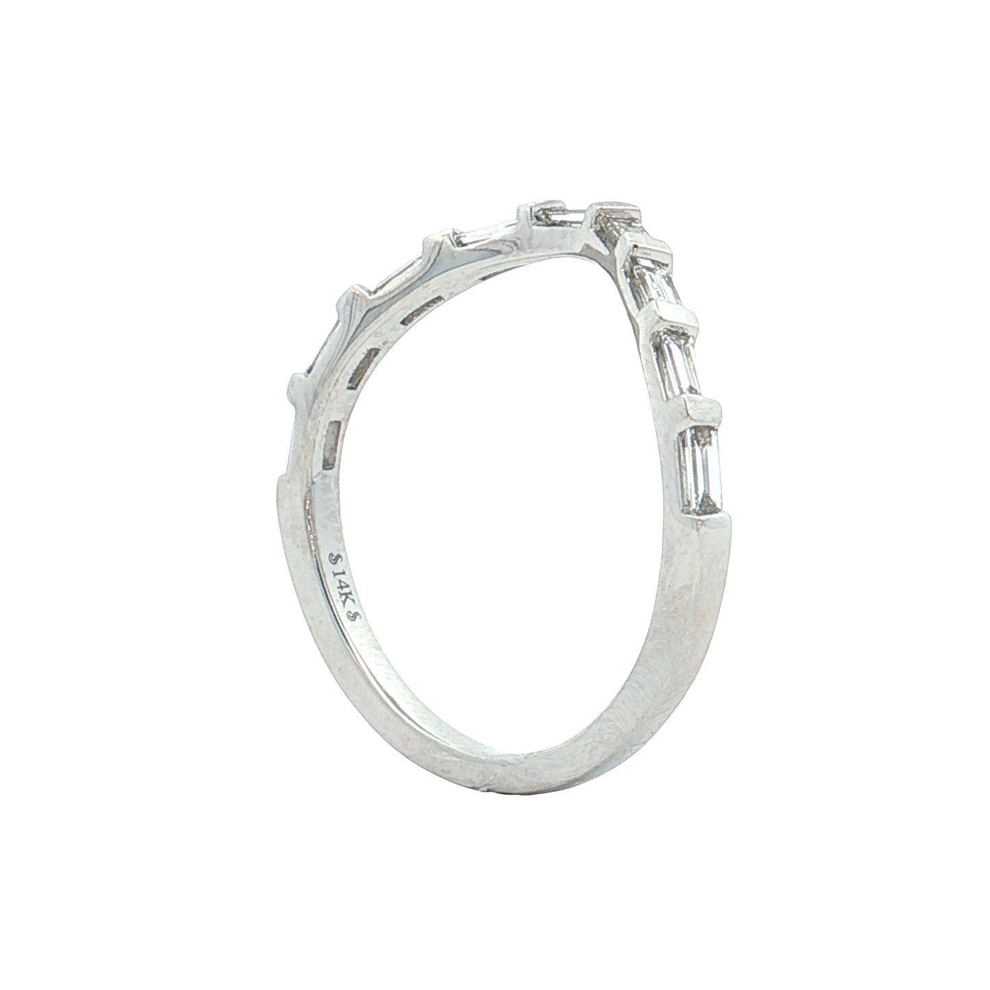 .63 Baguette Diamond Contour Wedding Band 14k