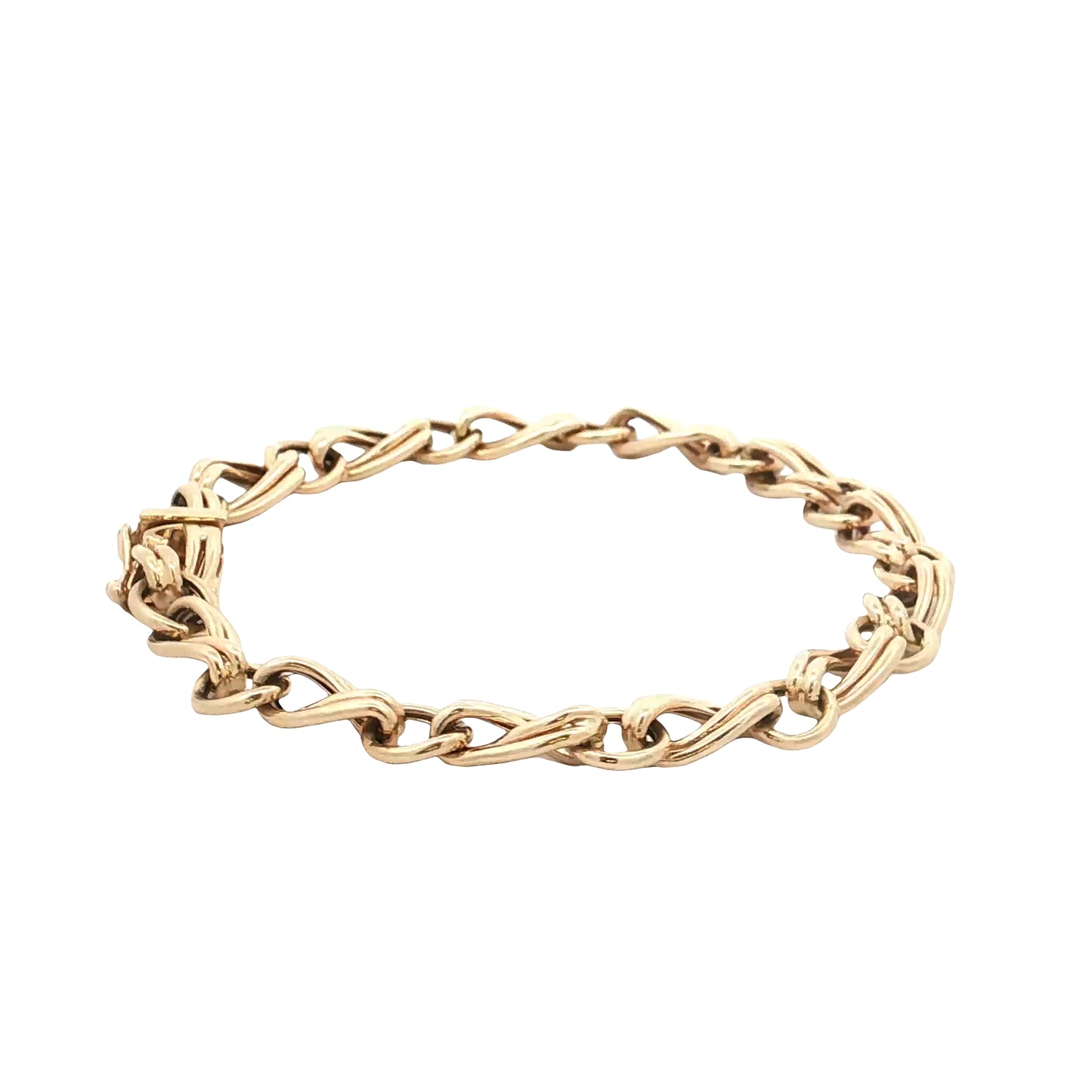 Alternating Twisted Link Chain Bracelet 14k Yellow Gold