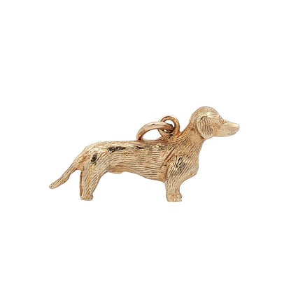 Dachshund Charm in 14k Yellow Gold
