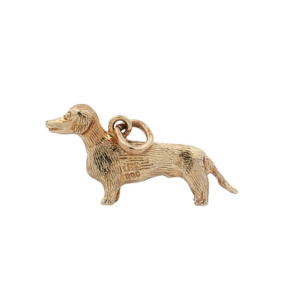 Dachshund Charm in 14k Yellow Gold