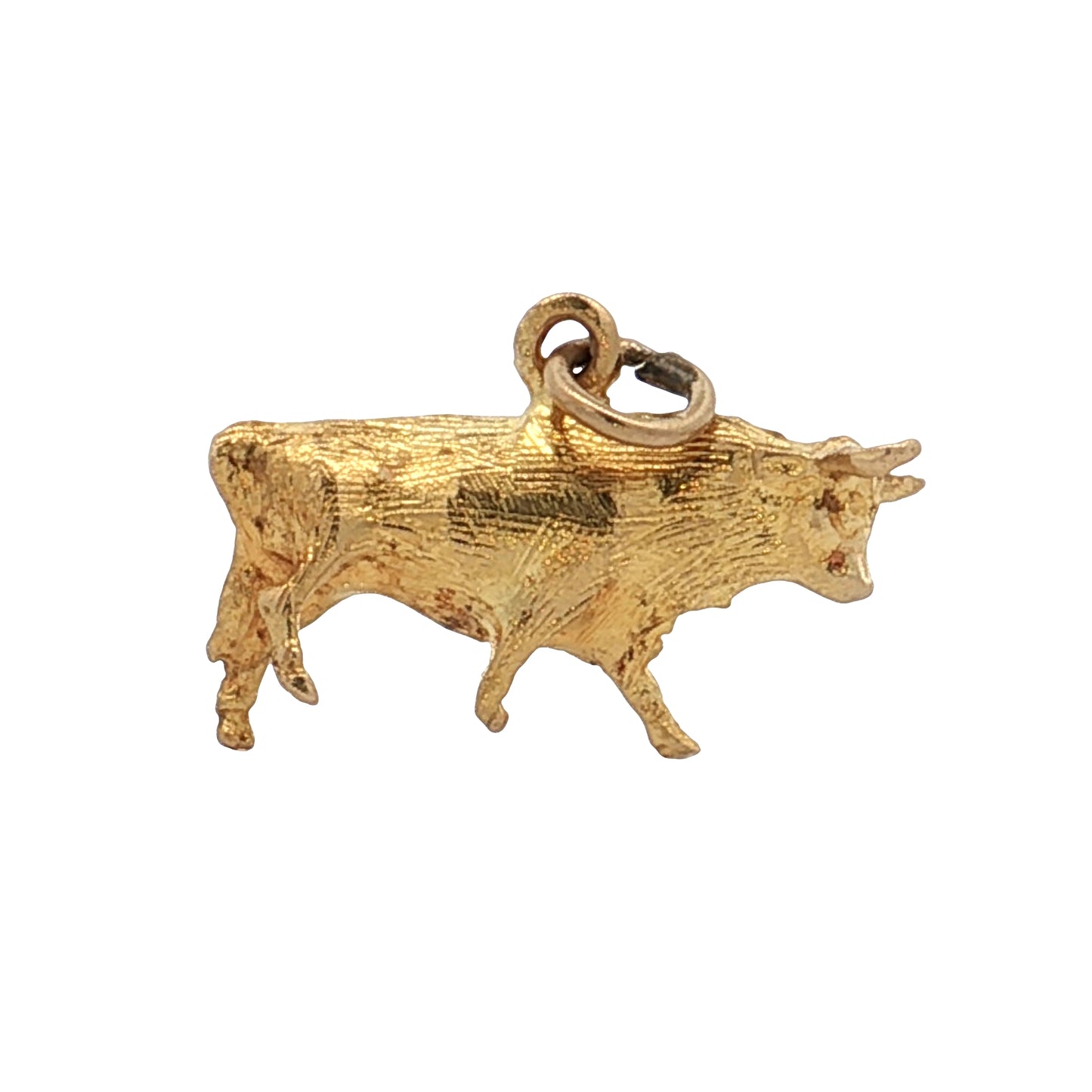 Bull Charm in 14k Yellow Gold