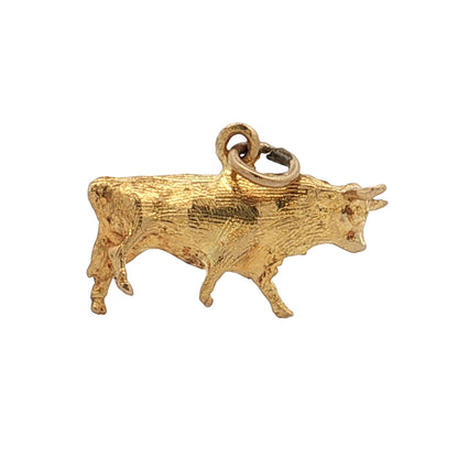 Bull Charm in 14k Yellow Gold