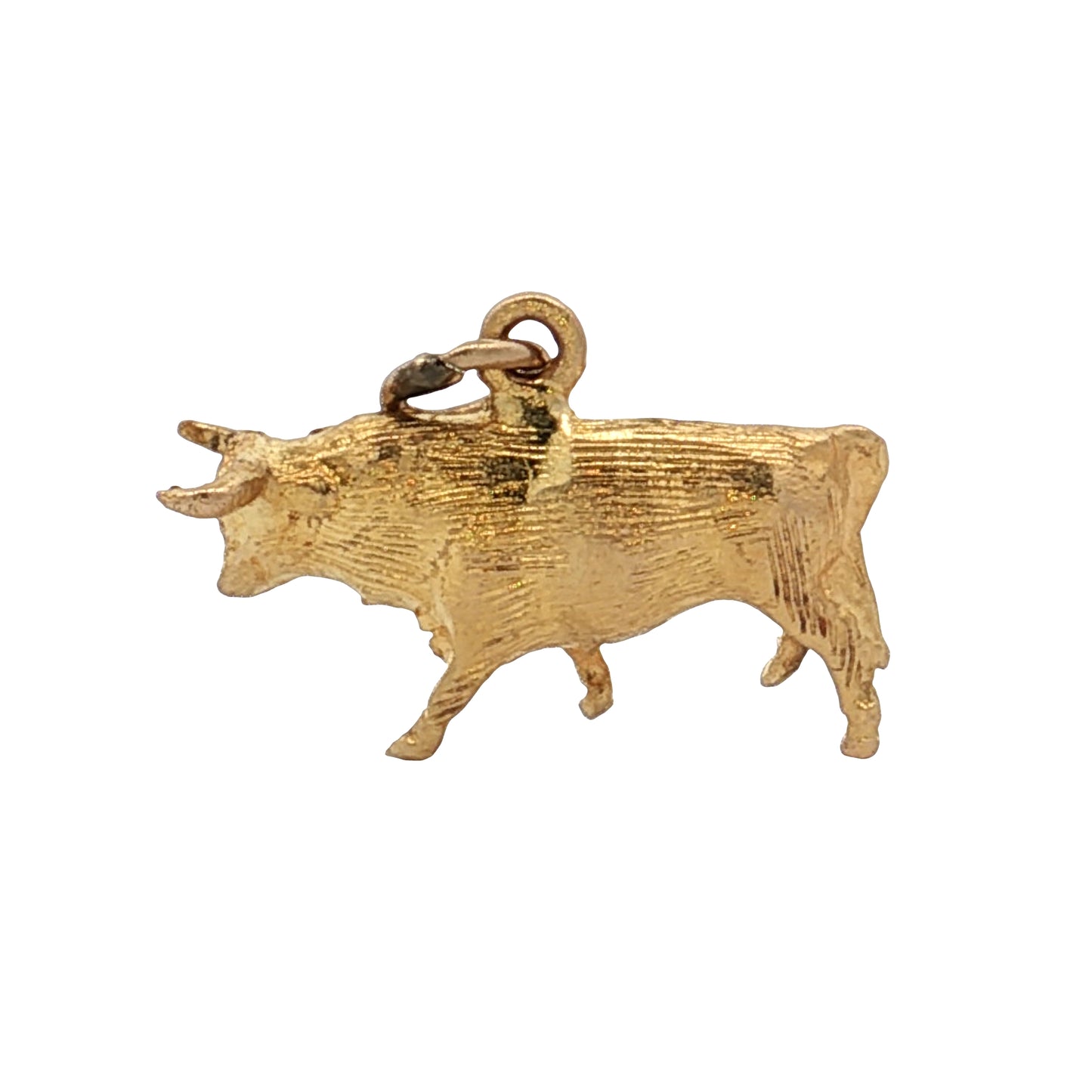 Bull Charm in 14k Yellow Gold