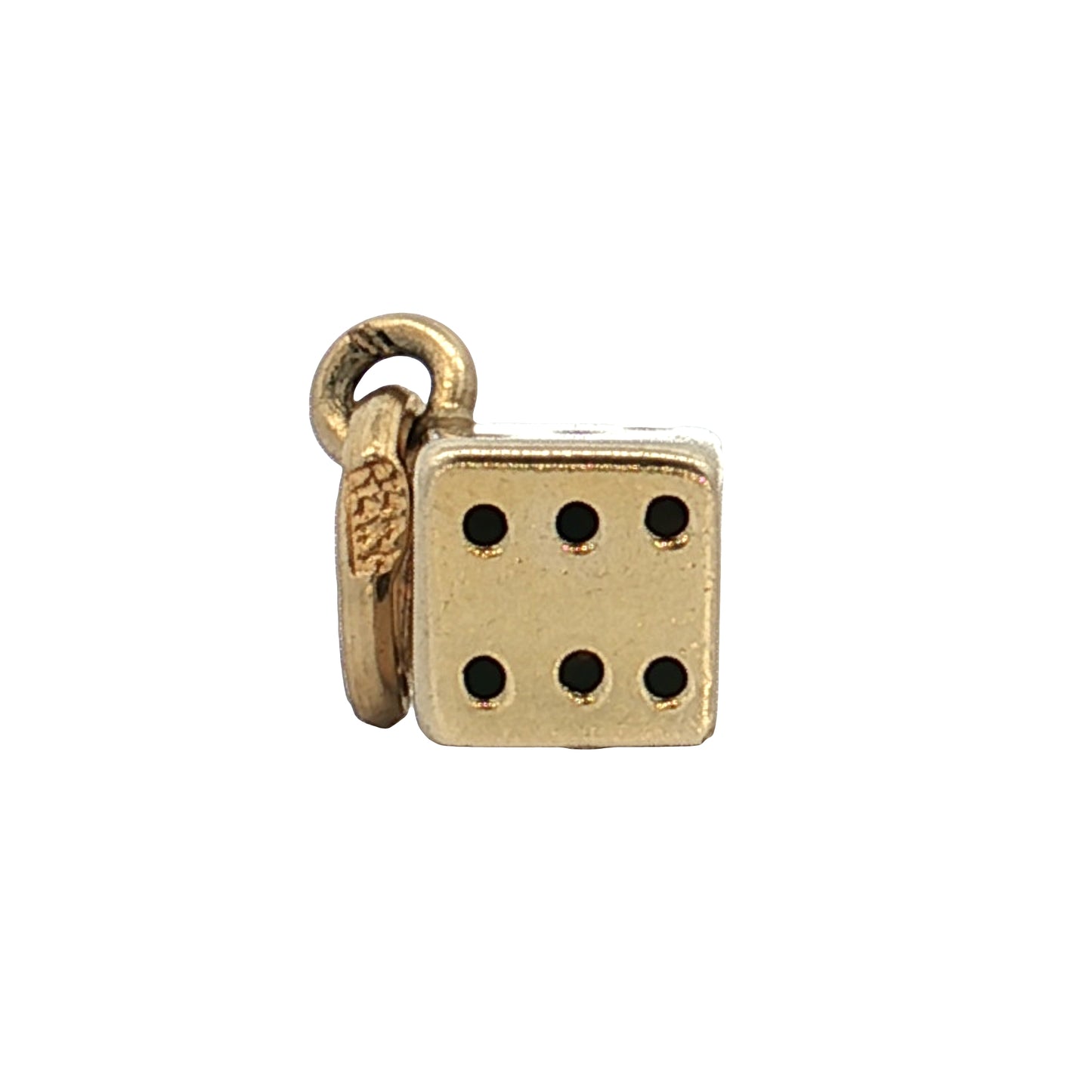 Vintage Mid-Century Dice Charm in 14K Yellow Gold