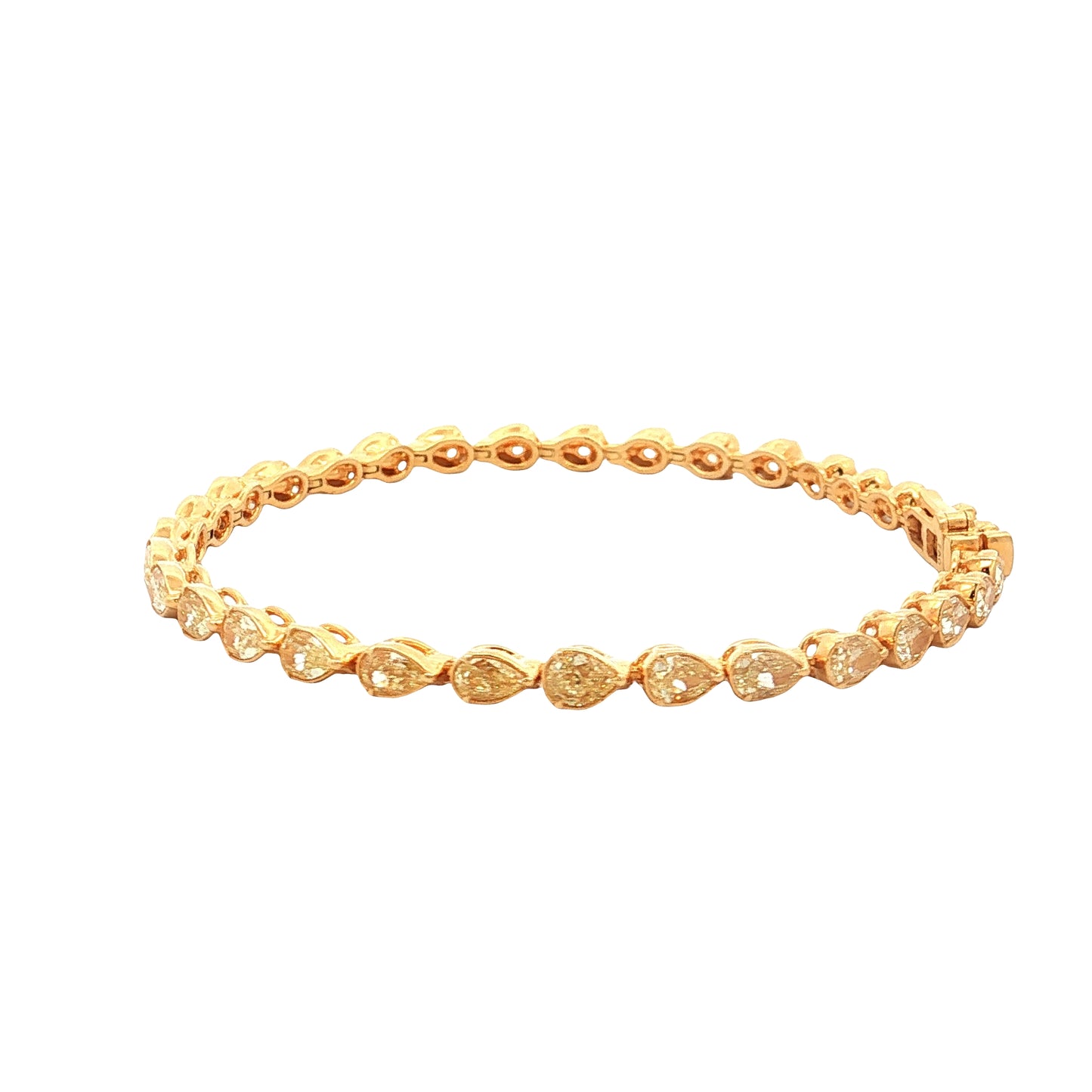 6.57 Fancy Intense Yellow Diamond Tennis Bracelet 18k