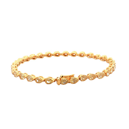 6.57 Fancy Intense Yellow Diamond Tennis Bracelet 18k