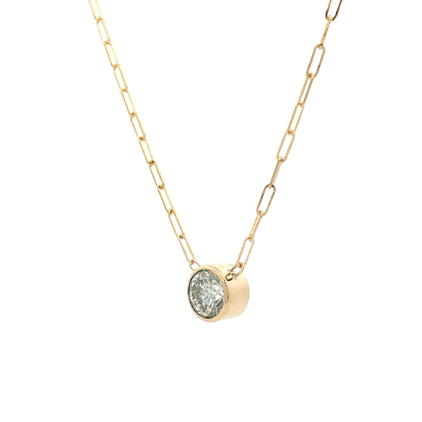 1.07 Round Brilliant Diamond Pendant Necklace 14k