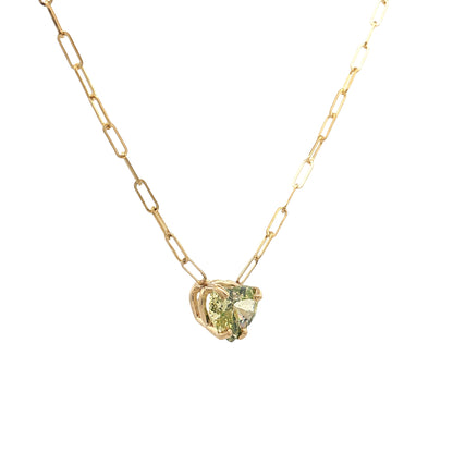 1.11 Fancy Intense Green Heart Diamond Pendant 14k