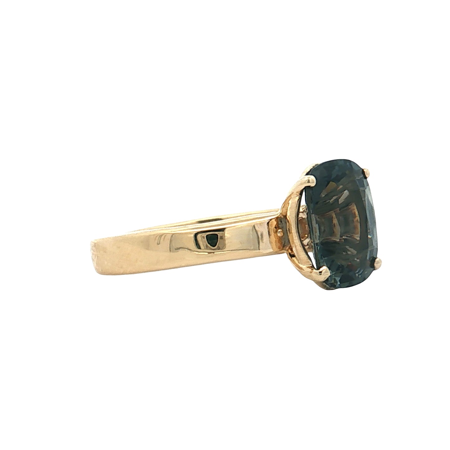 2.35 Cushion Cut Spinel Engagement Ring 14k Yellow Gold