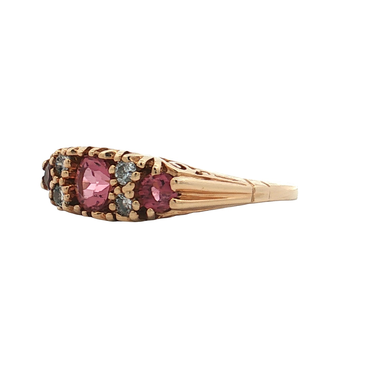.58 Vintage Mid-Century Pink Tourmaline Stacking Ring 14k