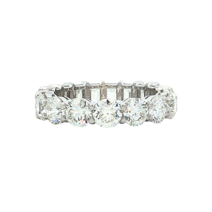 2.51 GIA Round & Emerald Diamond Eternity Band 14k