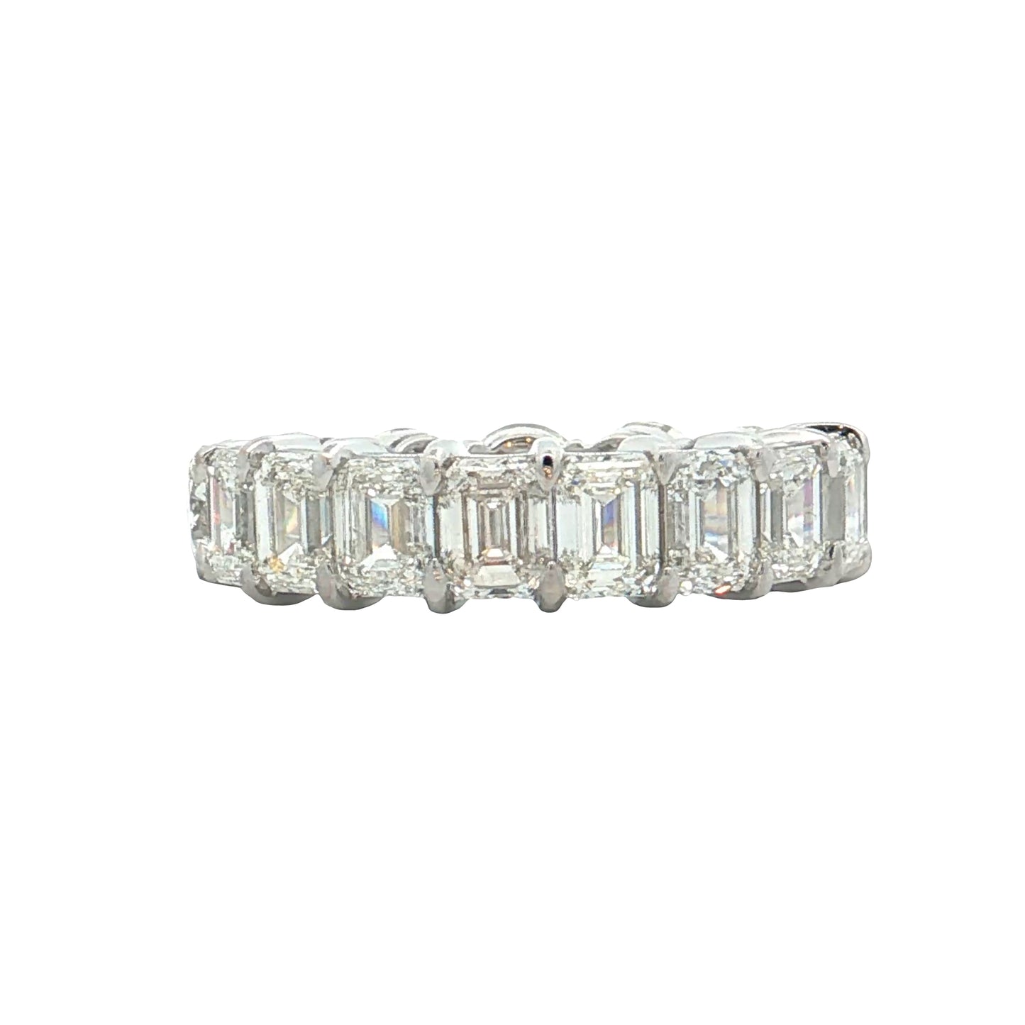 2.51 GIA Round & Emerald Diamond Eternity Band 14k