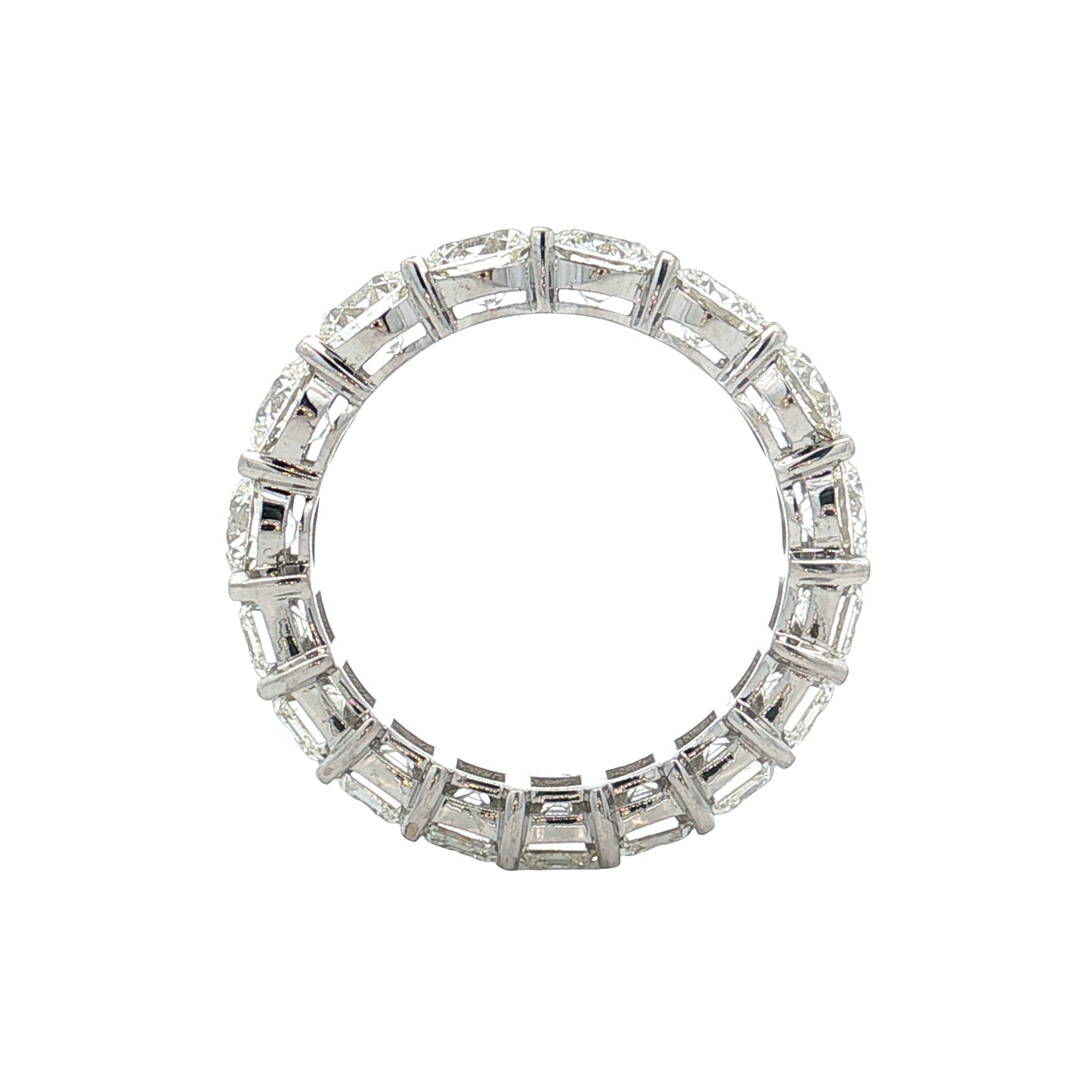 2.51 GIA Round & Emerald Diamond Eternity Band 14k