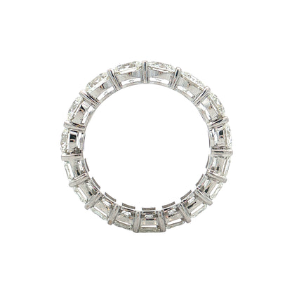 2.51 GIA Round & Emerald Diamond Eternity Band 14k