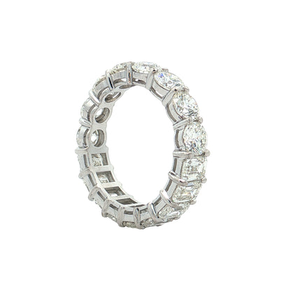 2.51 GIA Round & Emerald Diamond Eternity Band 14k