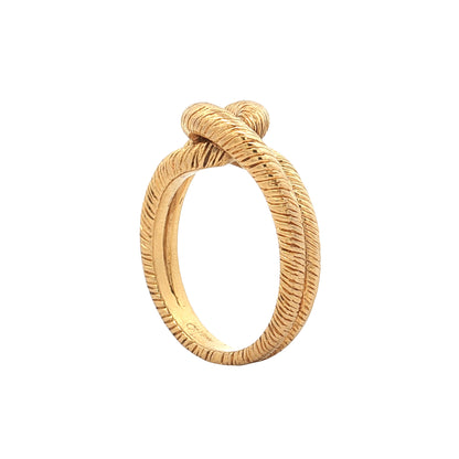 Textured Knotted Cocktail Ring in 18k Yellow Gold