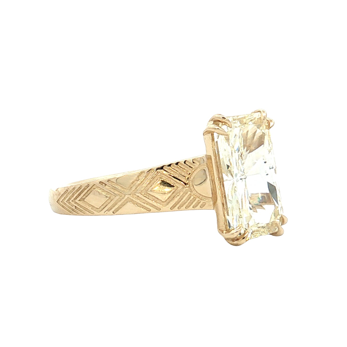 3.01 GIA Radiant Cut Diamond Engagement Ring 14k