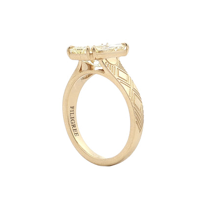 3.01 GIA Radiant Cut Diamond Engagement Ring 14k