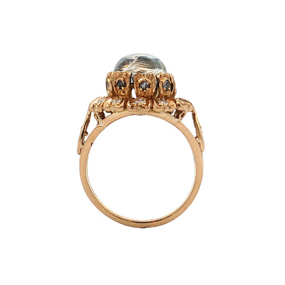 4.20 Vintage Moonstone Cocktail Ring 21k Yellow Gold
