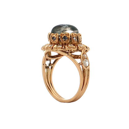 4.20 Vintage Moonstone Cocktail Ring 21k Yellow Gold